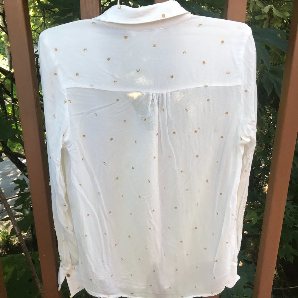 Celestial White Button Down Blouse - image 2